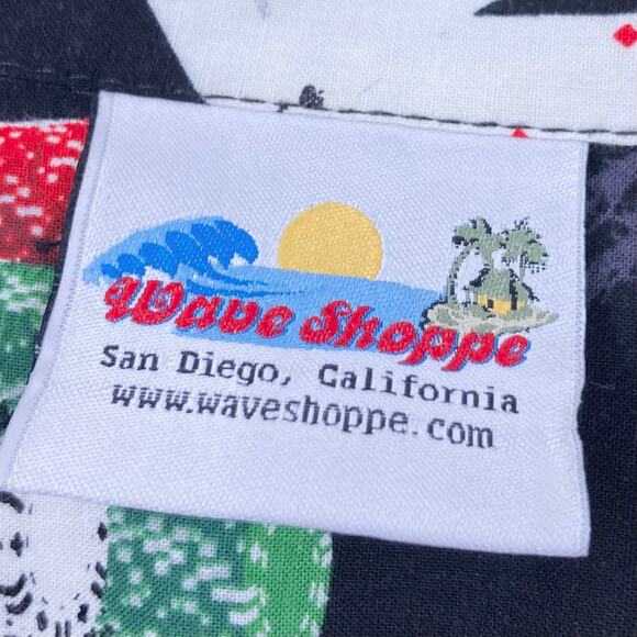 NWOT WAVE SHOPPE Shirt XL Poker-Chips Card Money Black Red Button-Up Short-Sleev - Picture 3 of 13